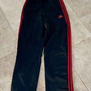 Adidas Womens Black Track Pants with Red Accents